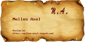 Melles Axel névjegykártya